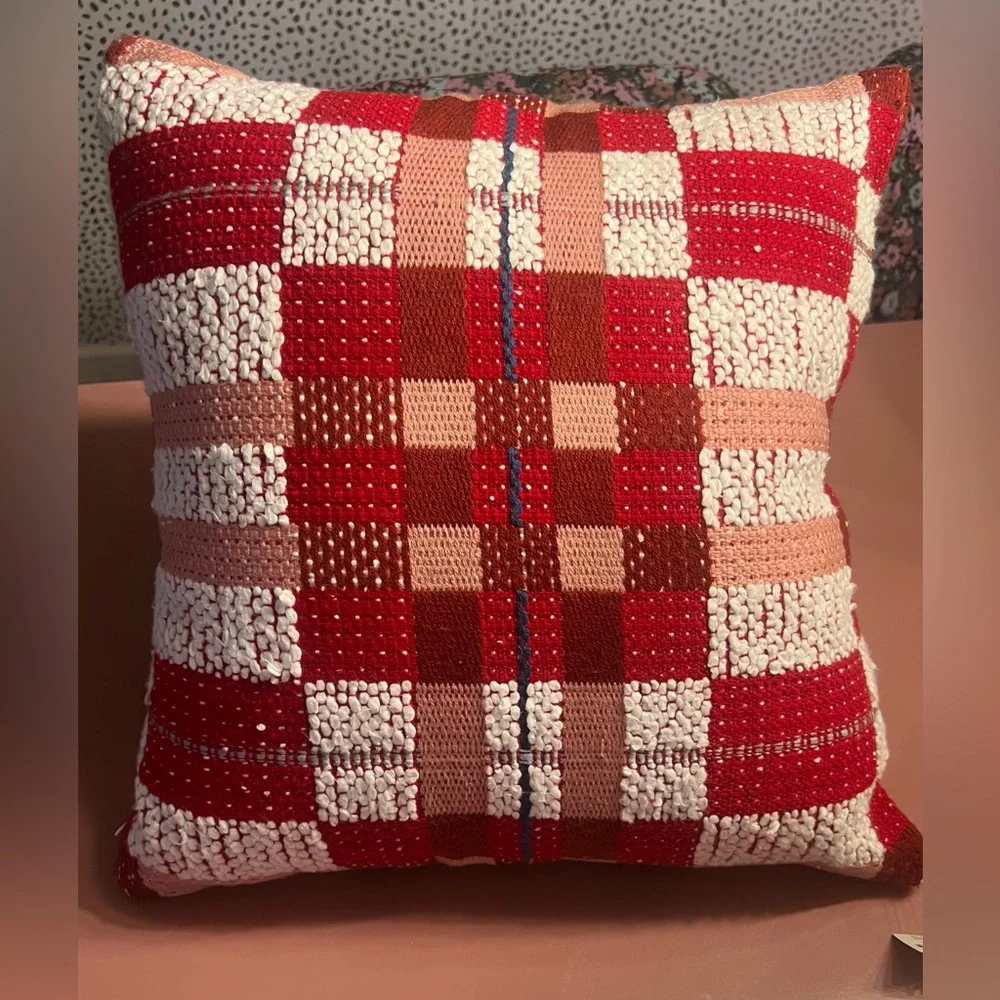 Anthropologie Selene Plaid Woven Pillow